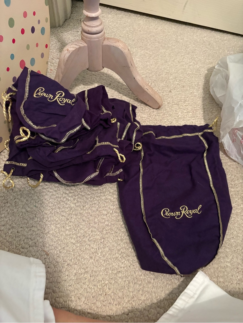 Lot of Crown Royal Purple Drawstring bags vintage